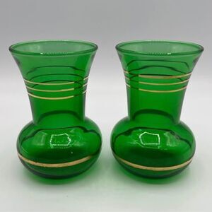 Emerald Green Glass Bud Small Vase